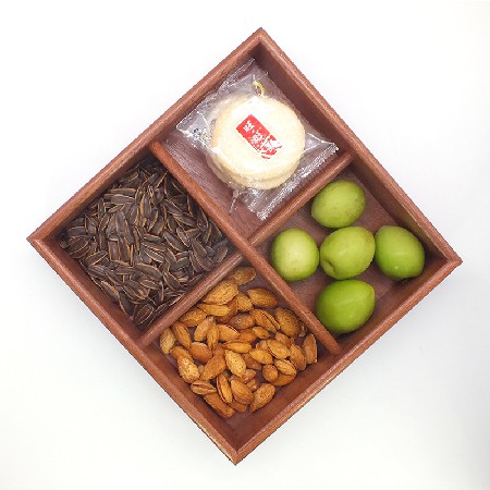 Solid wood snack tray